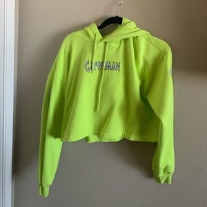 Catwomen lime green crop sweater